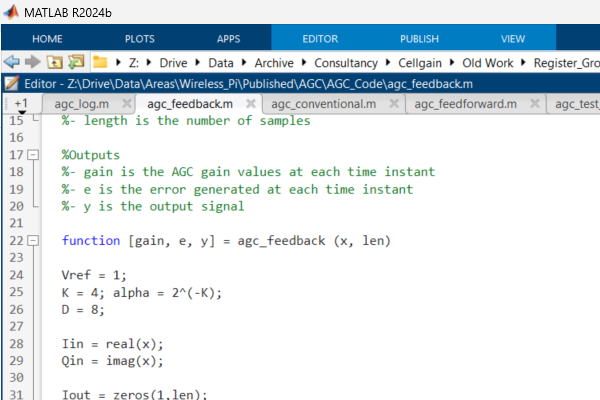 Matlab and Python code for Automatic Gain Control (AGC)